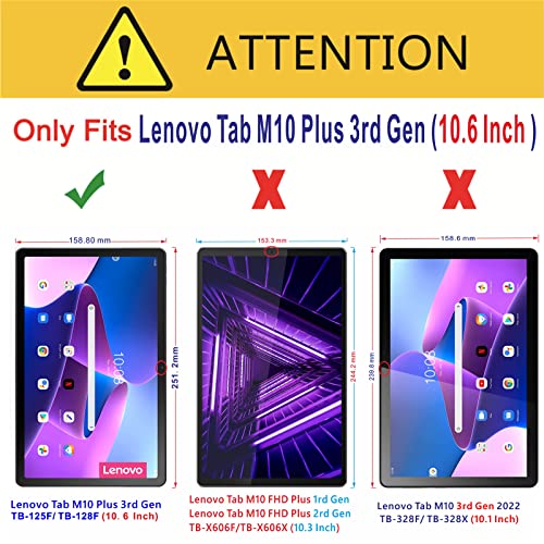 XunyLyee 2-Pack, Screen Protector for Lenovo Tab M10 Plus 3rd Gen 10.61" 2K TB-125F/ TB-128F Bubble Free Tempered Glass Film - Image 2