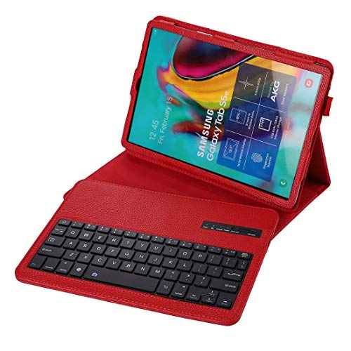 Clavier Bluetooth détachable avec étui en cuir litchi pour Galaxy Tab S5e 10.5