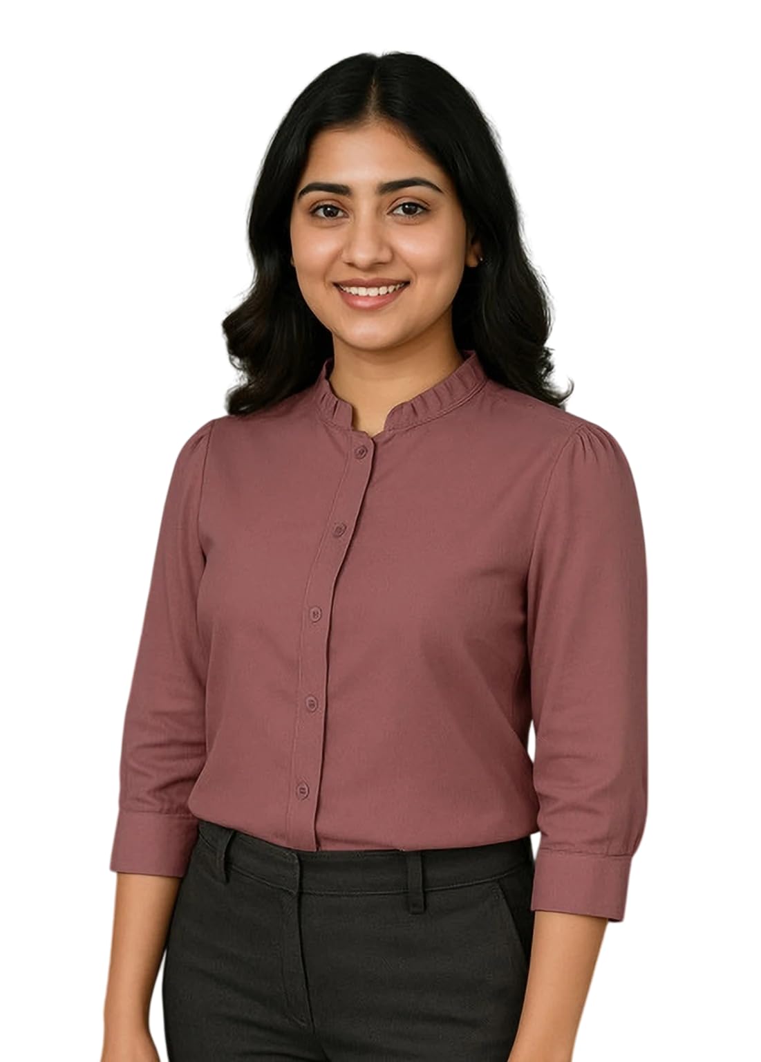 women solid stylish casual shirt for women | office wear formal top full sleeve smart fit shirt for work, college & casual outings