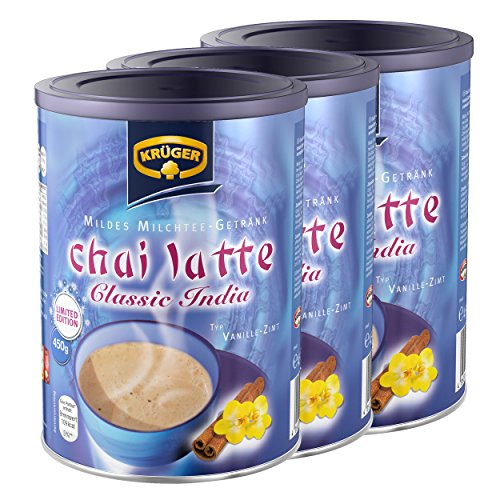 KRÜGER Chai Latte Classic India Poudre de Lait de Vanille Cannelle, Thé, Thé, Thé, 3u00a0x boîte instantanée, 8971