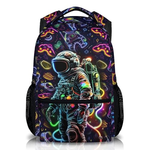 DREAMUGIFT Kids School Backpacks Cool Astronaut Backpack 17 Inch Casual Boys Bookbags for Elementary Kindergarten Gift for Kids to School Travel Picnic Outdoor