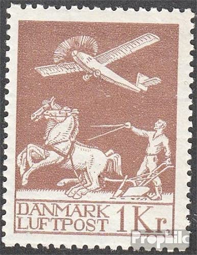 Danemark 181 avec charnière 1929 timbre poste aérienne chevaux
