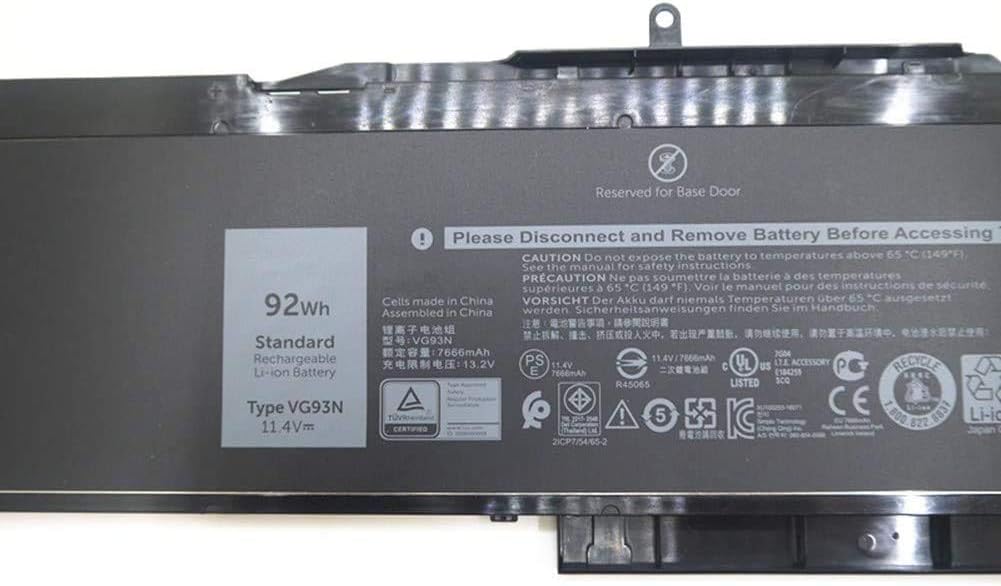 11.1V 92Wh WFWKK VG93N NY5PG Battery for Precision 15 3520 5580 Series Tablet