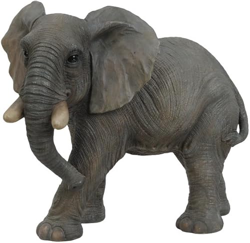Hi-Line Gift Ltd Estatua de elefante caminante, negro