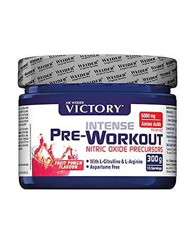 Pre entrenamiento de Weider. Ponche de Frutas, 300g. Combinación de citrulina y arginina, además de cafeína. Potente trabajo previo
