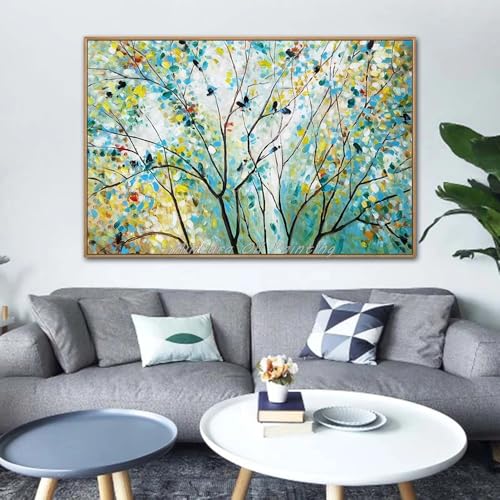 Tableau salon branches d'arbre pour habiller un mur vide sans effort