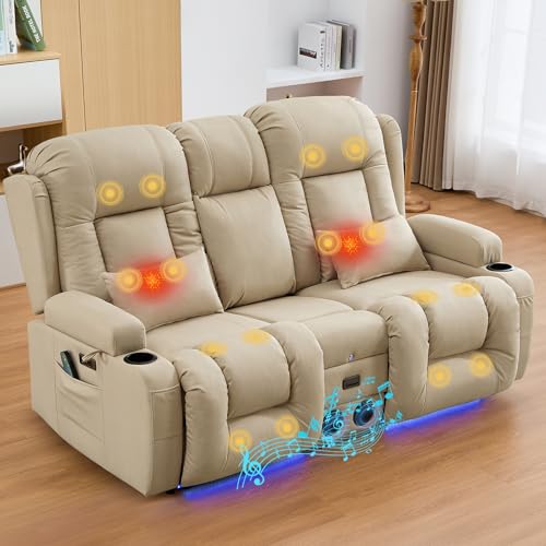 IPKIG 67" Power Reclining Loveseat Sofa, Electric Home