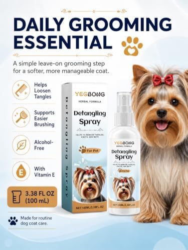 Pet Detangling Spray - Anti Mat Knot Prevention Spray for Dogs & Cats, Leaves Coat Soft, Smooth and Fluffy, Detangler Leave in Conditioner — view 8
