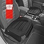 Motor Trend Black Faux Leather 2-Pack Car Seat Cushion for Front Seats, Padded Car Seat Protector with Storage Pockets, Premium Front Seat Covers for Cars, Interior Covers for Auto Truck Van SUV