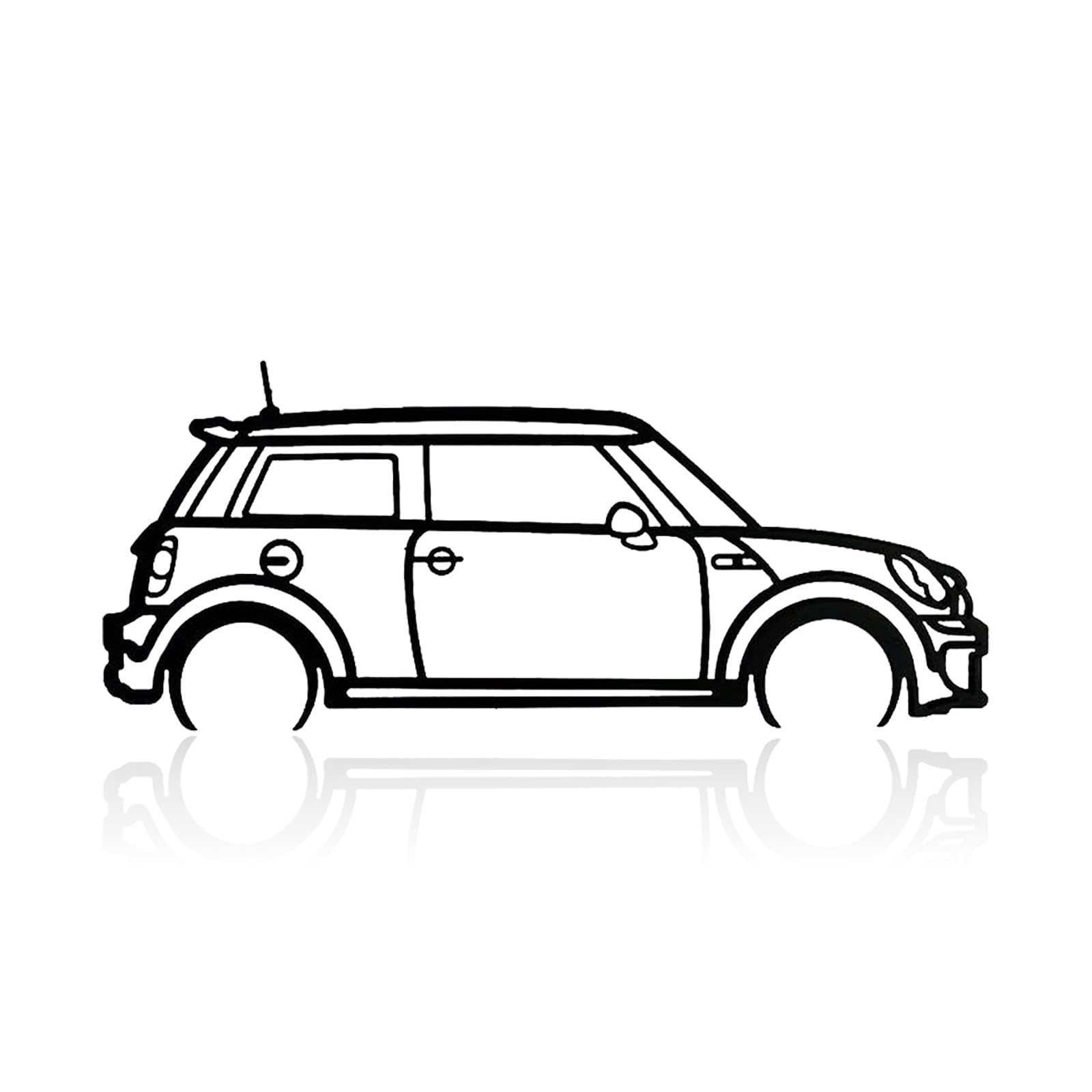 VALINSKY Mini arte de pared de metal para coche, escultura minimalista para garaje, letrero de metal negro para colgar en la pared para sala de estar, dormitorio, oficina en casa, decoración interior