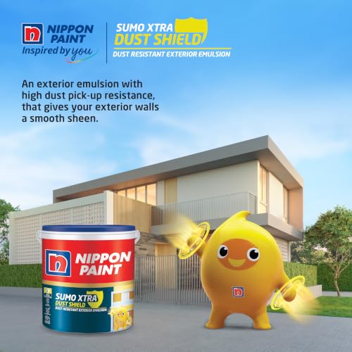 Image of Nippon Paint Sumo Xtra Dust Shield Exterior Emulsion (20L, Timid Pink) - Dirt Pickup Resistant, Colour-Lock, Water Resistant, Low VOC Wall Paint for Exterior Masonry Surfaces - 20 Litre