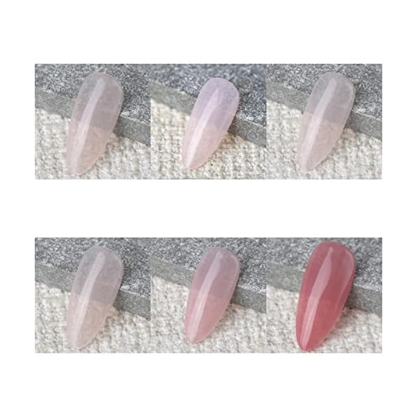 Vishine UV Nagellack Natur rosa, Hautfarbe, Pink Rose, Klassischer 6pcs Shellac Natur Gel Nagellack Rosa Weiss Töne… – Bild 5