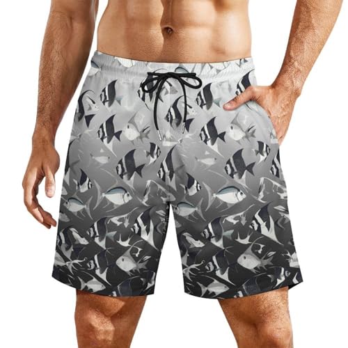 Mens Gradient Swim Trunks Quick Dry Beach Shorts with Mesh Lining Pockets Drawstring Summer Wear S-3XL2
