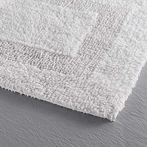 Image of SPREAD SPAIN Cotton Luxury Reversible Bathmat Super Absorbent Bathrug (40 x 60 CM White)