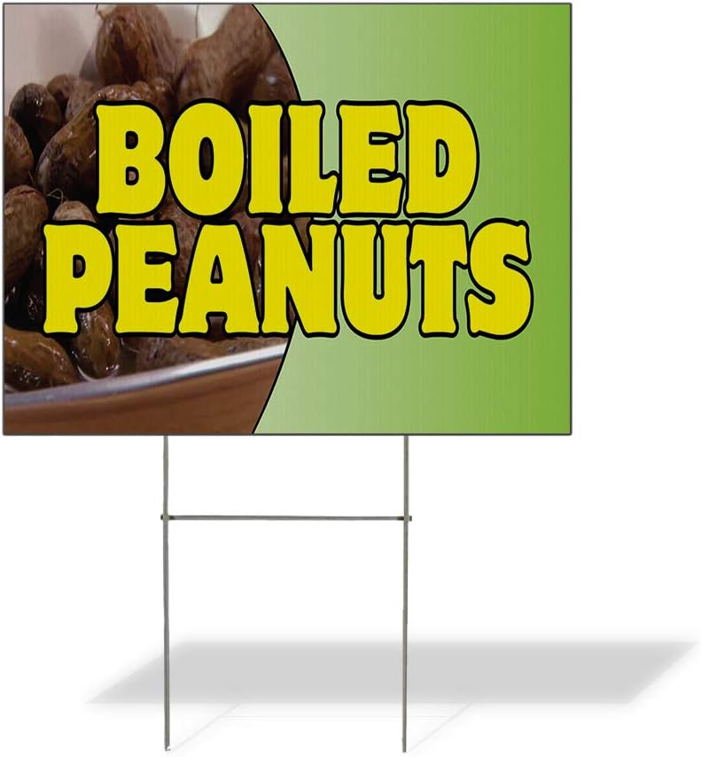 Weatherproof Yard Sign Boiled Peanuts Restaurant Cafe Bar B Green Lawn Garden Bistros & CAF S 18x12 Inches 2 Sides Print