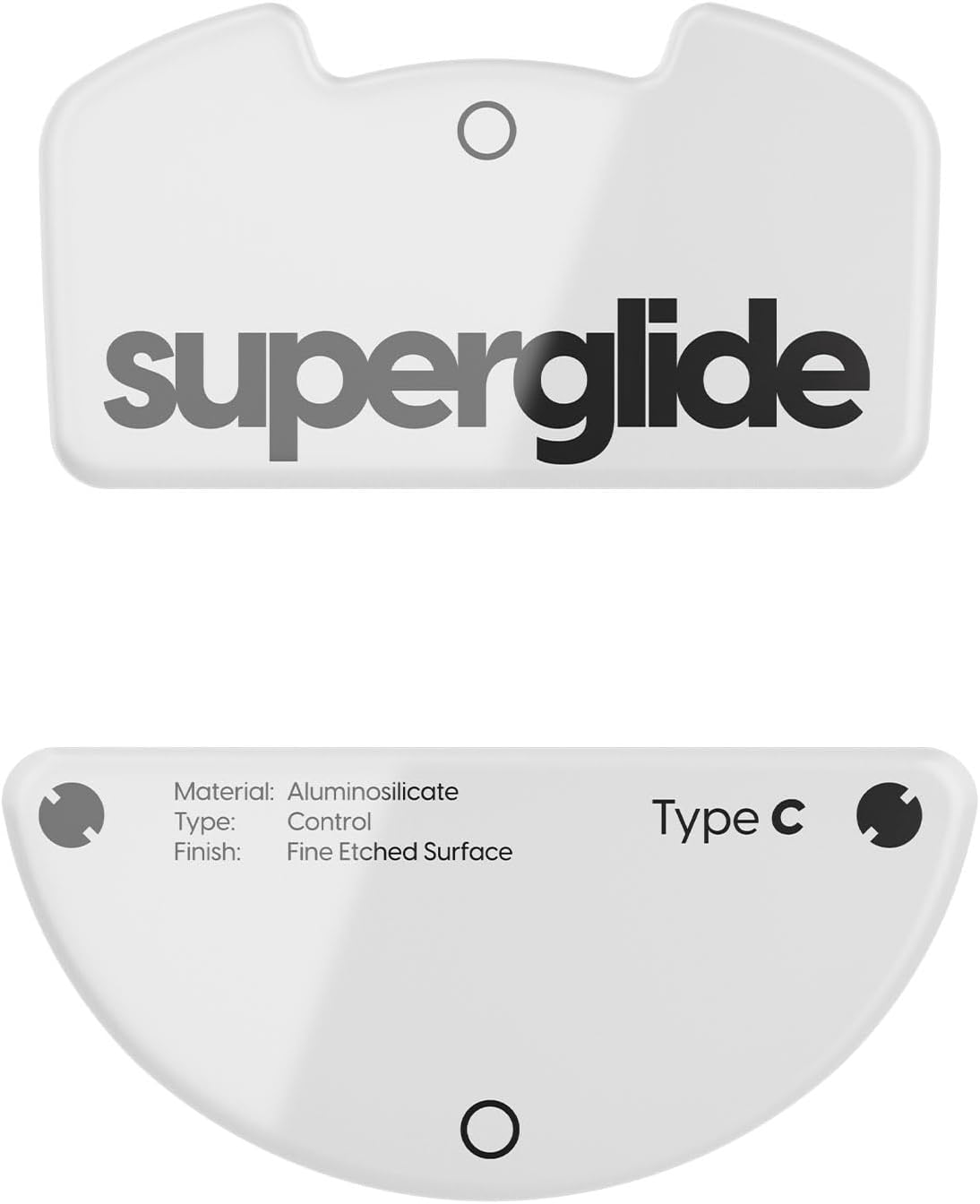 Superglide Glass Mouse Skates - Consistent Controllable Glide, Polished Round Edge, Super Balanced Gaming Mouse Feet with Durable Sole for Razer Viper v3 Pro (Type-C, White)