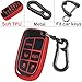 Kirsnda for Jeep Key Fob Cover with keychian,TPU Protection Key Case Compatible with RAM Grand Cherokee Renegade Chrysler Durango Journey Smart Remote Key(Red,5 Button)