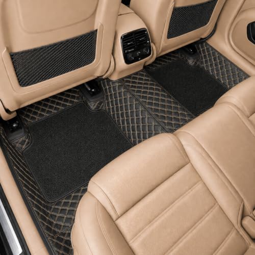 Image of 7D Car Floor Mat for Toyota Innova Crysta 7-Seat 2023-2026 | Black Beige