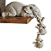 Ishine Figura decorativa de elefante, juego de 3 figuras de resina, diseño de elefante, madre y dos bebés, para colgar en el borde de la mesa, regalo de decoración de animales para el hogar