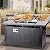 OutVue 47" Propane Fire Pit Table with Real Ceramic Tabletop, 50000 BTU Gas Firepit Table with Lid & Glass Rock, Outdoor Fire Pit for Dining or Party, Firepit for Outside, Patio