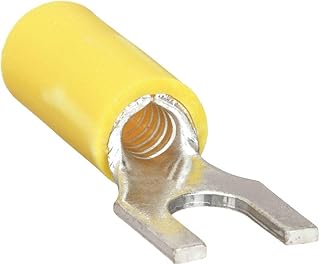 Fork Terminal, Std, #8 Stud, Yellow, Pk50