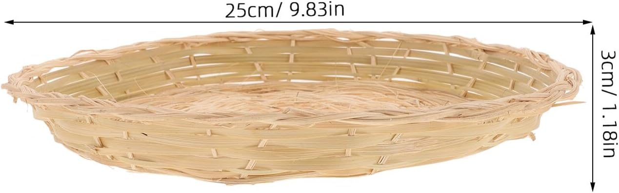 Rattan Basket Tray with Bamboo Woven Pattern, Xmas Serving