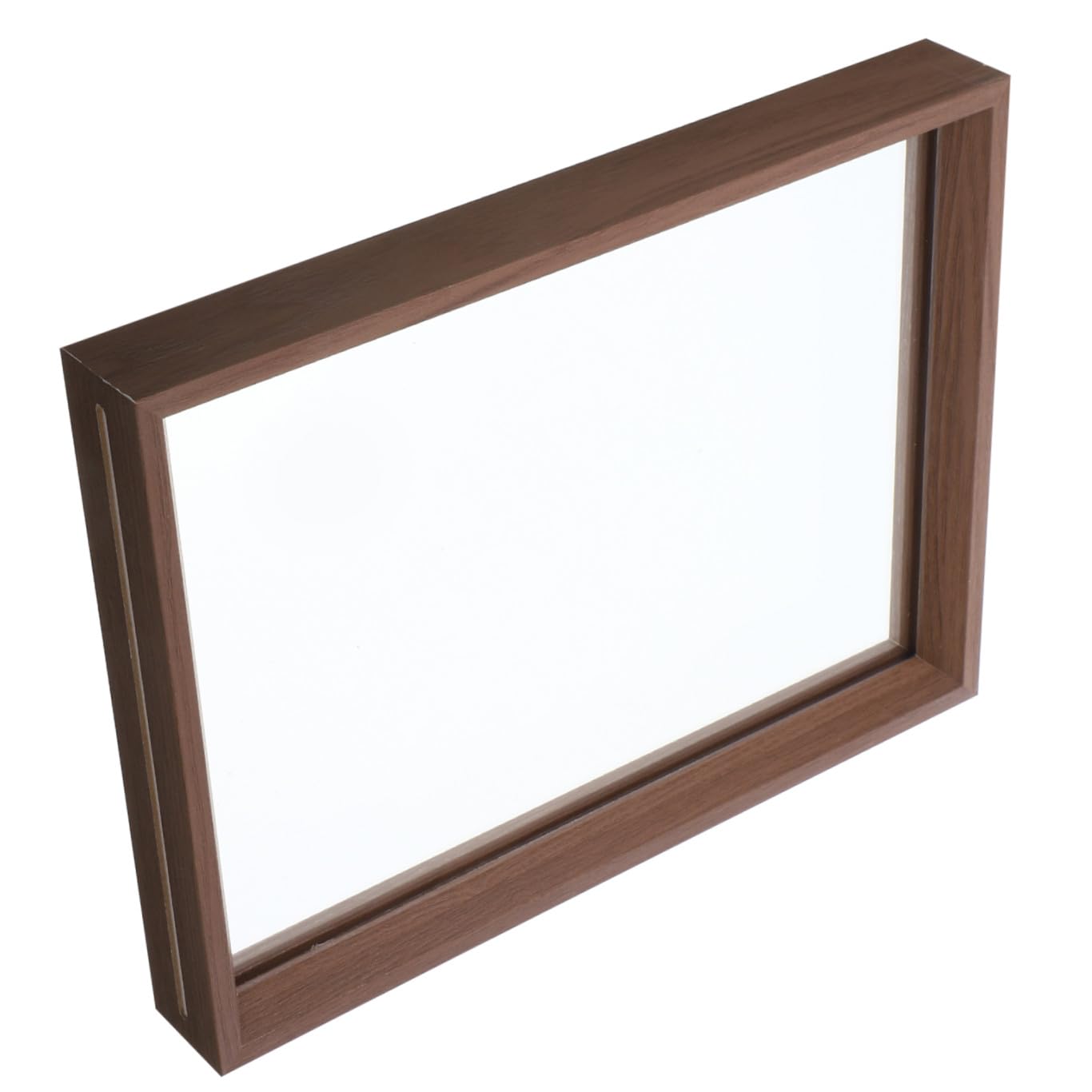 Cadre photo transparent A4 en verre et bois robuste de noyer
