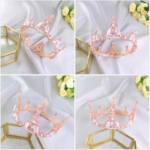Diadema de aleación rosa con acabados pulidos y tocado elegante anti-deslizamiento 7
