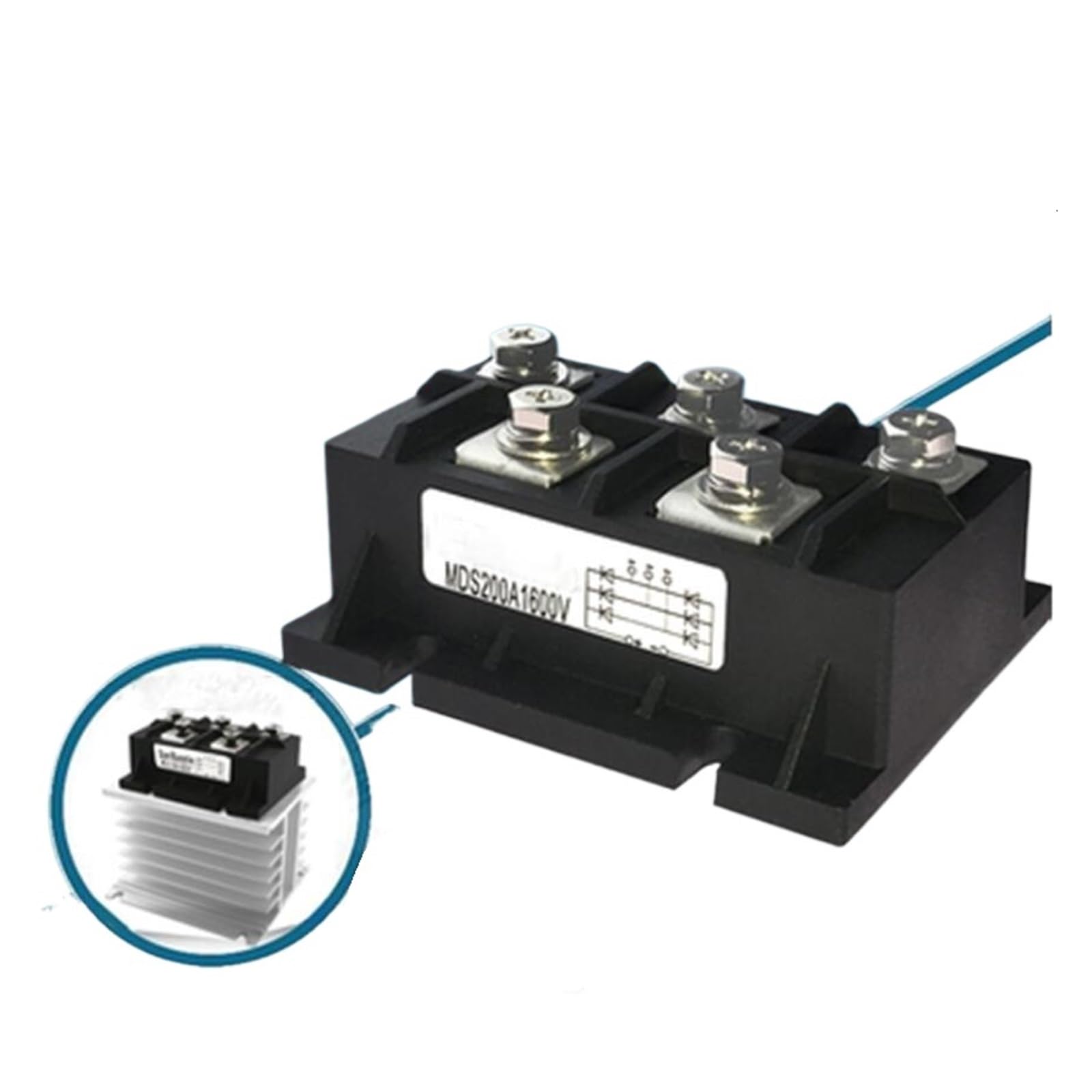 SJJBVPYX MDS-Series Three-Phase Bridge Modules MDS100A 100A 1600V 3-Phase Diode Rectifier MDS150A Radiator Copper Base(Module with radiator,MDS-150A)