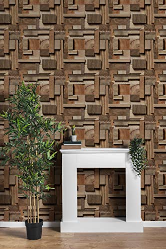 Image of DWELLSINDIA Natural 3D Wood Self Adhesive Wallpaper Waterproof, Scratch Resistant, Laminated 41cm x 244cm
