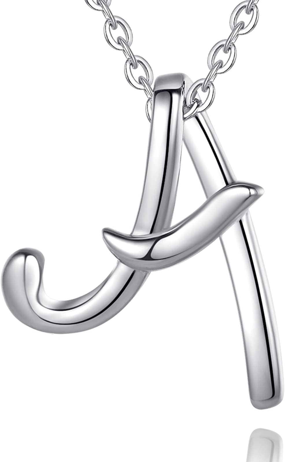EUDORA Initial Necklace, 925 Sterling Silver 26 Alphabet Letter Personalised Pendant Necklaces Gifts for Women Ladies Girls Mother's day,18inch Chain