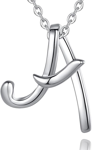 EUDORA Initial Necklace, 925 Sterling Silver 26 Alphabet Letter Personalised Pendant Necklaces Gifts for Women Ladies Girls Mother's day,18inch Chain