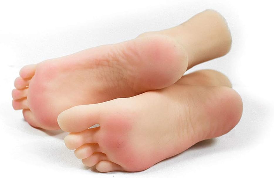 YFJL Soft Silicone Lifesize Feet Model Female Mannequin Leg Foot Mannequin Display Shoes Display Jewerly Sandal Shoe Sock Display Art Sketch Nail 1 Pair