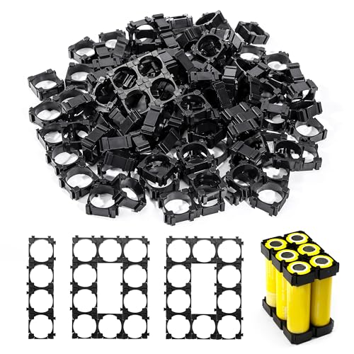 GMBYLBY 18650 Batteriehalter – Zylindrischer Halter, Robust, Mit Löchern (18,4mm) – 10 Stück, Wählbar 1x2 Bis 1x6