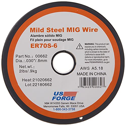 US Forge Fio MIG de aço macio sólido para soldagem .030 carretel de 900 g #00662