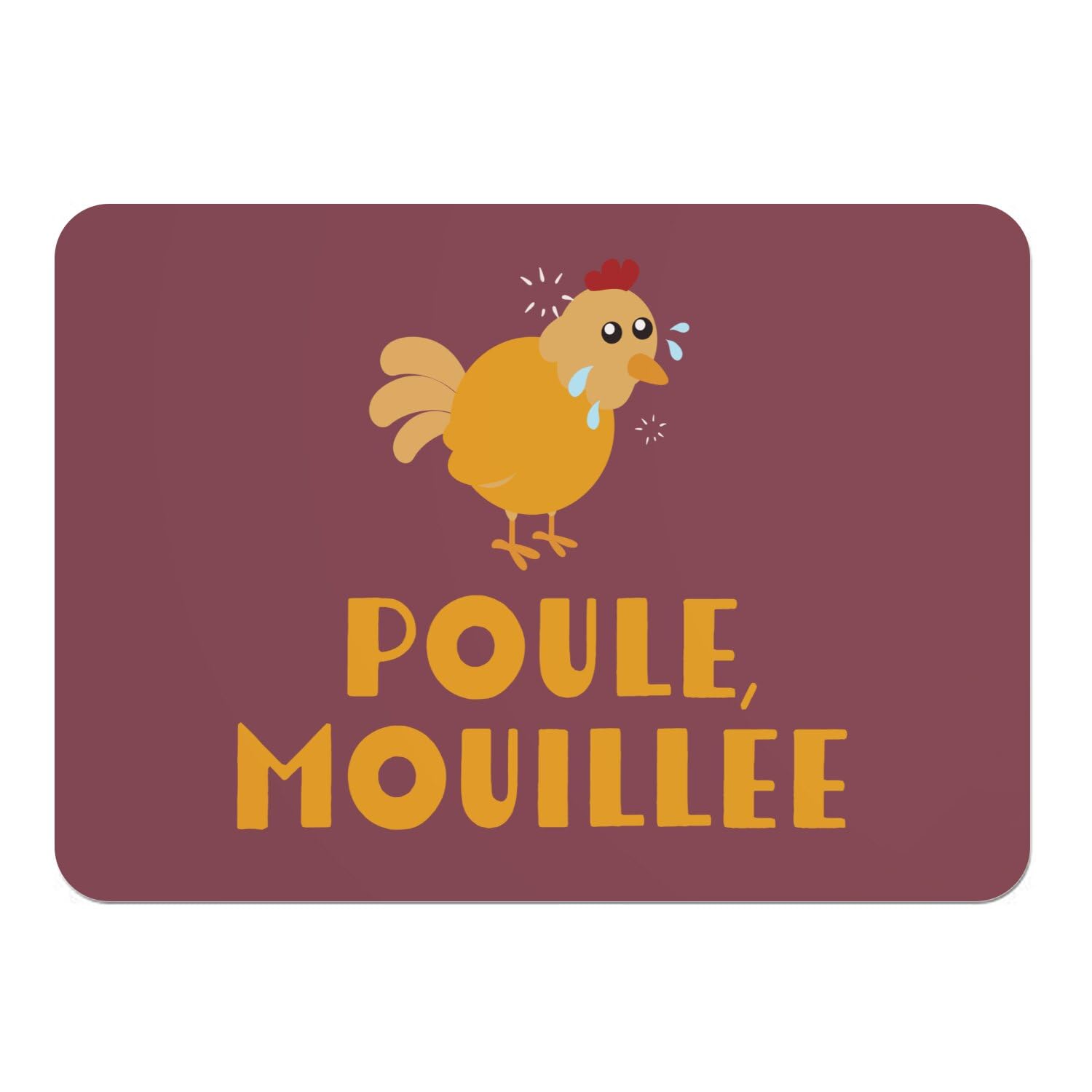 Sets de table en liège rouge Poule Mouillée lot de 4 grands napperons humoristiques