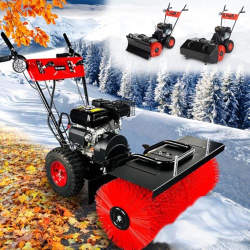 BRAST Kehrmaschine Benzin | Laubsammler Schneeschieber | 4,8kW(6,5PS) - 5,14kW(7PS) | viele Modelle | 80-100cm Arbeitsbreite | Elektrostart | Schnellwechsel-System | Schneeräumer | 3in1 Gerät