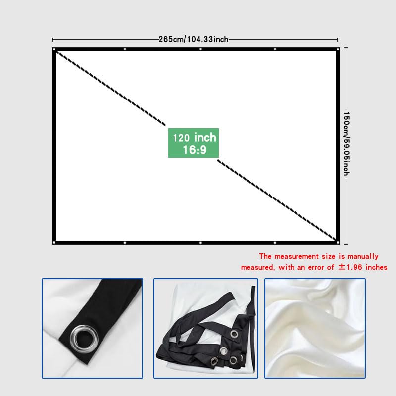 Pantalla de proyección plegable 120 pulgadas 16:9 miniatura 2