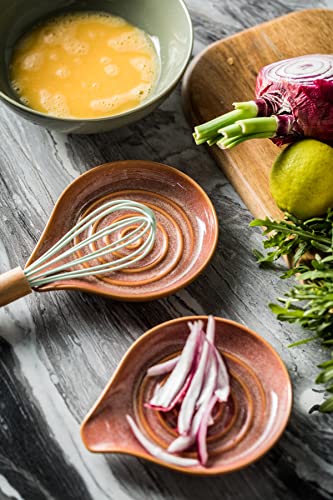 Image of LAUCHUH Spoon Rest for Stove Top, 5 inch Ceramic Spoon Holder for Kitchen Counter Large Cooking Utensil Rest for Ladle, Cooking Spoons, Spatula, Tongs, Farmhouse Kitchen Decor, Reactive Red