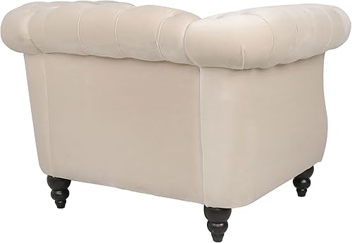 Miniatura 100 de RARZOE Sofá biplaza tradicional Chesterfield, moderno y vintage Chesterfield con botones capitoné de terciopelo con ribete de cabeza de clavo,