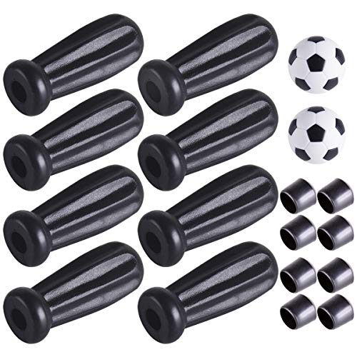 Handle Grips Set for Foosball Part Replacements 8 Handles & 8 Foosball End Caps & 2 Foosballs
