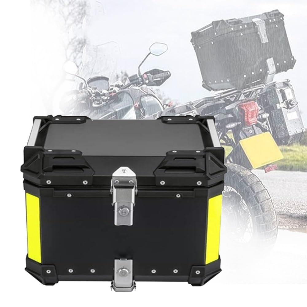 Coffre de moto en aluminium 55L noir étanche pour 2 casques et bagages