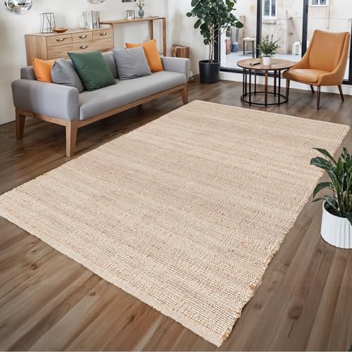 REDEARTH · Jute Cotton Area Rug - 8'x10' Rectangular Rug,
