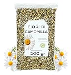 Fiori di Camomilla Secchi 200 gr - Camomilla Dolce per Infusi e Té - Camomilla per Dormire e Digerire - Té Sfuso