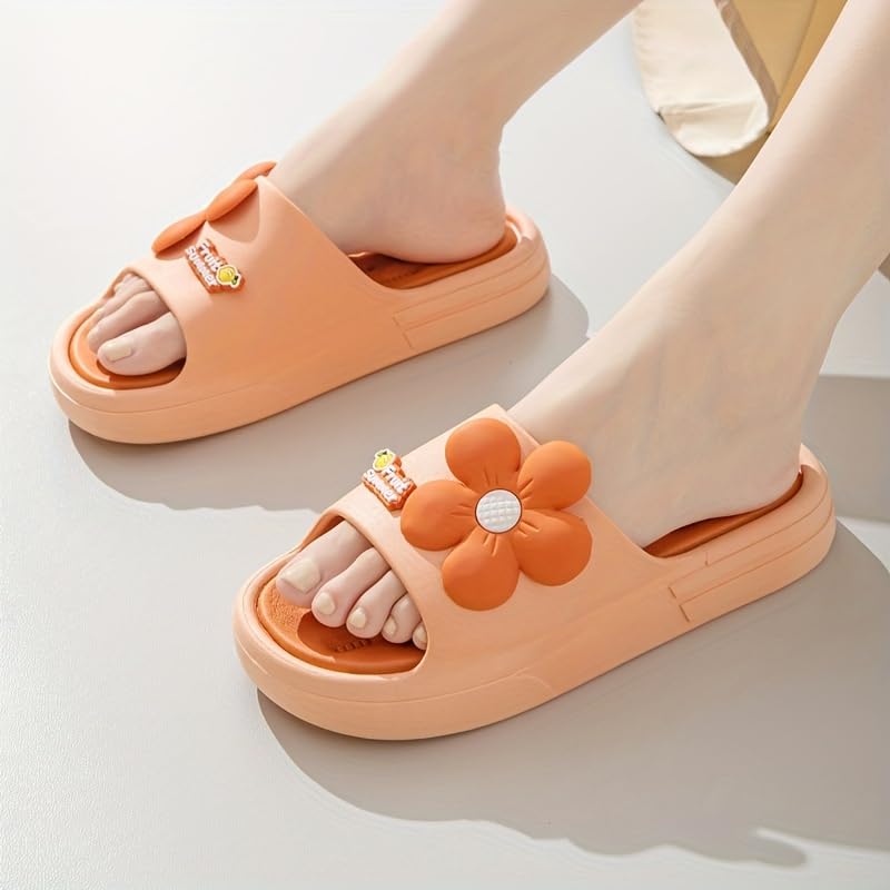 Women's Floral Slide Sandals Cute Thick Sole, Non-Slip, Odor-Resistant for Indoor & Outdoor Use, Soft Sole, Bathroom2