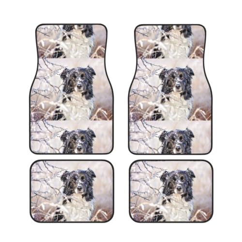 Alfombrillas Border Collie para coche juego de 4 protectores antideslizantes de neopreno