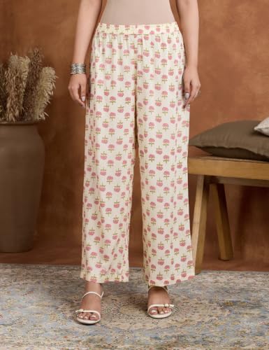 Image of Amazon Brand - Myx Women's Rayon Printed Kurta Set | Regular Fit | with Palazzo & Dupatta (Available in Plus Sizes)