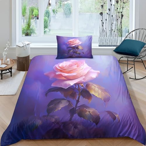 Housse de couette avec fermeture éclair parure de lit roses pour en finir avec les boutons