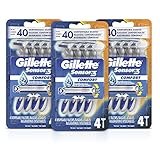 Gillette Sensor3 Comfort Disposable Razors for Men, 12 Count, Water-Activated Comfortgel Technology For Ultimate Comfort