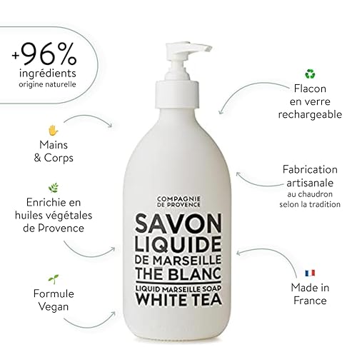 Miniatura 7 de Compagnie de Provence Savon de Marseille Apothicare - Jabón líquido, lavanda de anís, botella de vidrio de 16.9 onzas líquidas y repuesto de botella